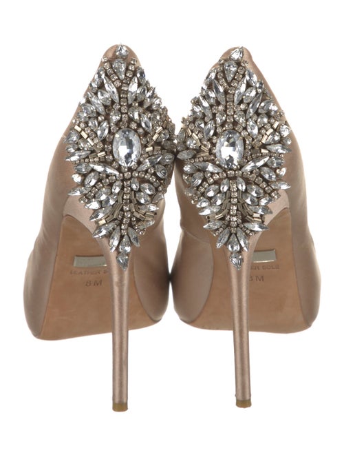 Badgley Mischka Satin Crystal Embellishments Pumps