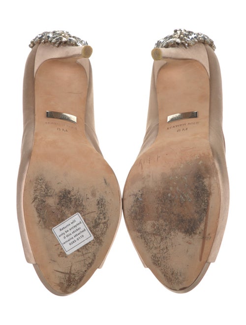 Badgley Mischka Satin Crystal Embellishments Pumps