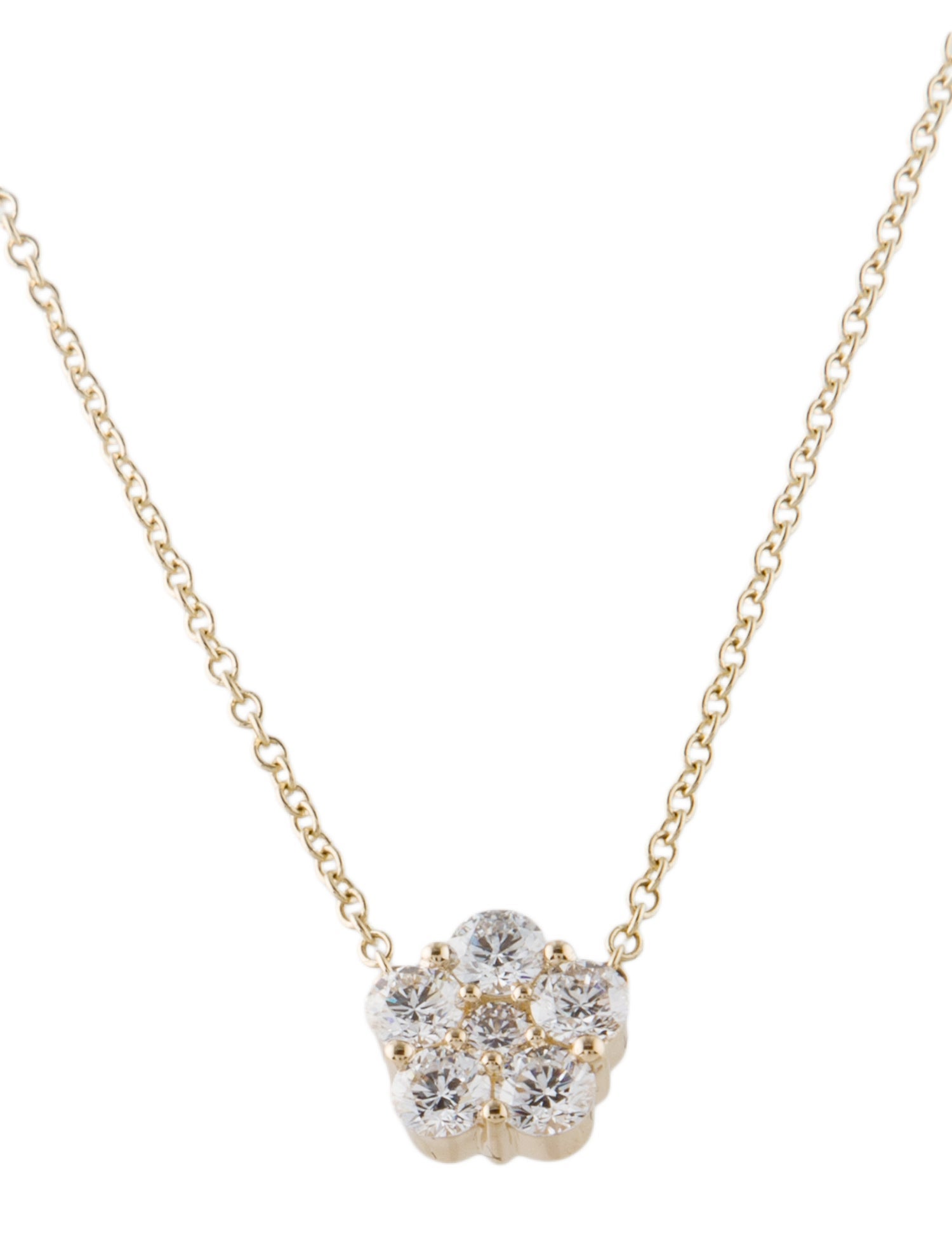 Badgley Mischka 14K 1.05ctw Diamond Lab-Grown Cluster Pendant Necklace