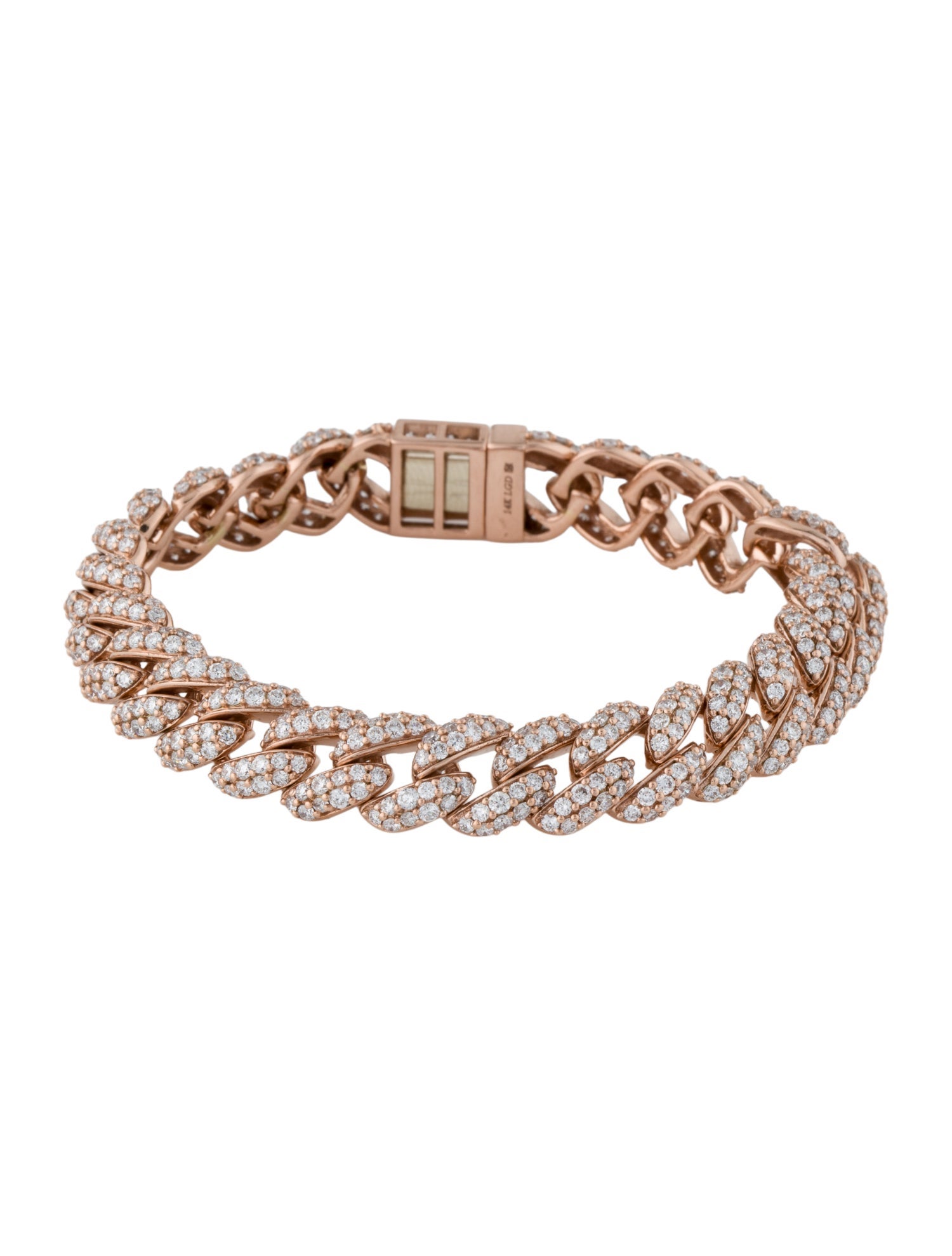 Badgley Mischka 14K 5.41ctw Lab-Grown Diamond Cuban Link Bracelet