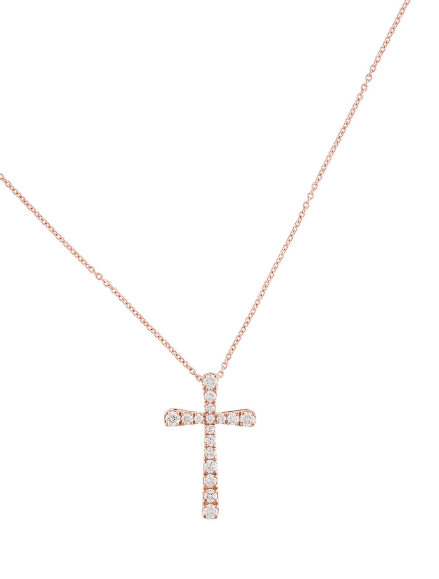 Badgley Mischka 14K Diamond Cross Pendant NeCKLACE