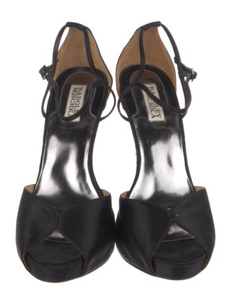 Badgley Mischka Satin Crystal Embellishments D'Orsay Pumps