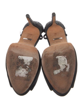 Badgley Mischka Satin Crystal Embellishments D'Orsay Pumps