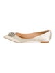 Badgley Mischka Satin Crystal Embellishments Flats