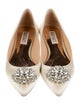 Badgley Mischka Satin Crystal Embellishments Flats