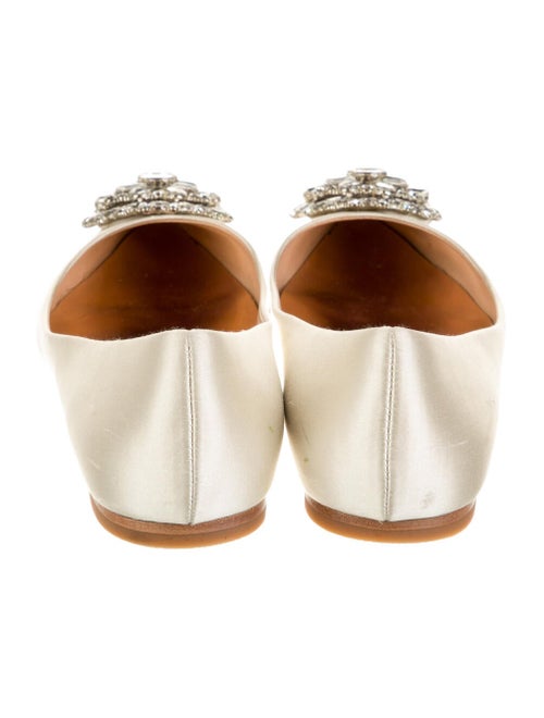 Badgley Mischka Satin Crystal Embellishments Flats