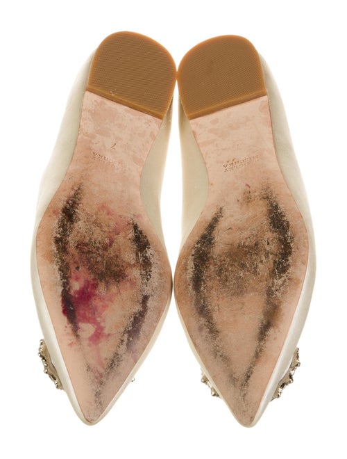 Badgley Mischka Satin Crystal Embellishments Flats