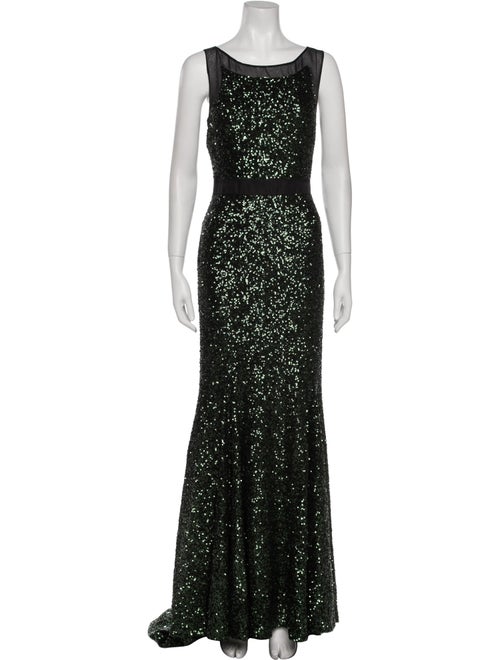 Badgley Mischka Scoop Neck Long Dress