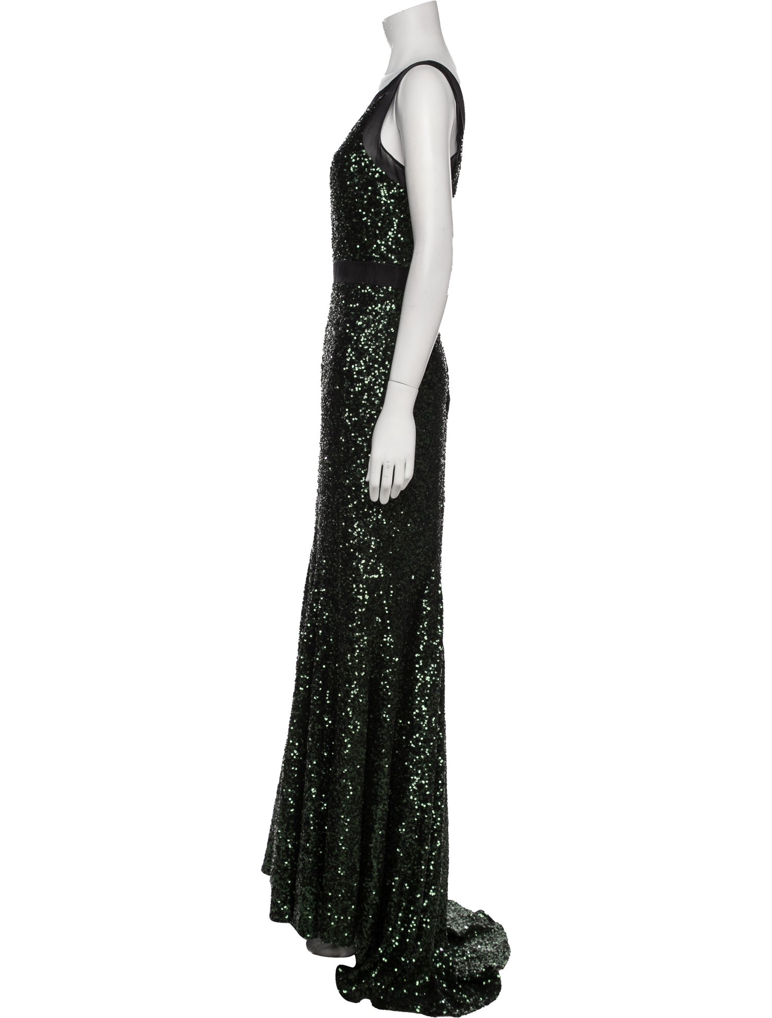 Badgley Mischka Scoop Neck Long Dress