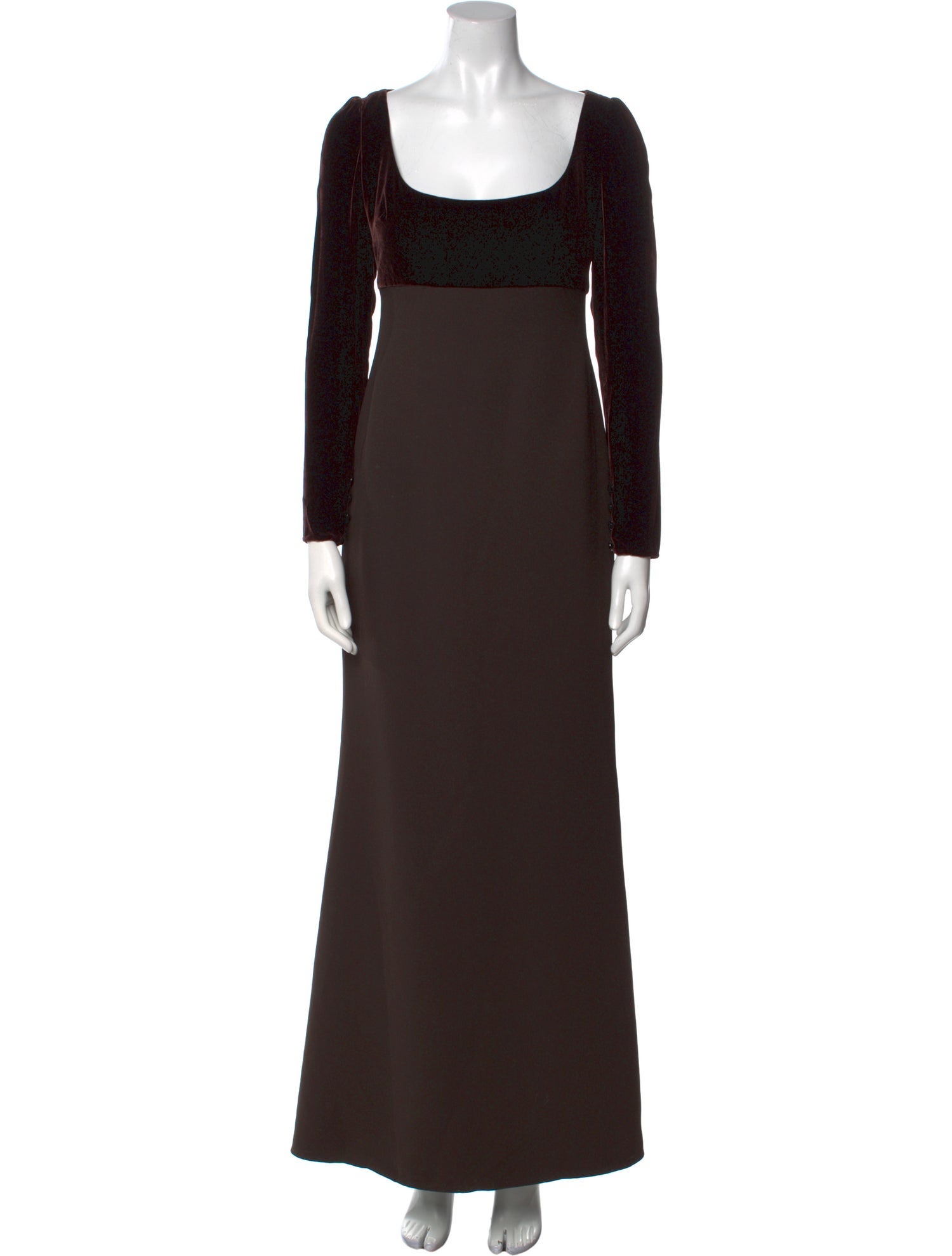 Badgley Mischka Square Neckline Long Dress