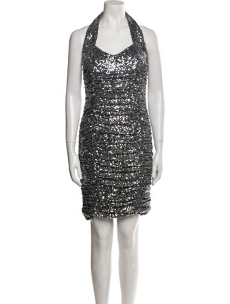 Badgley Mischka Halterneck Mini Dress