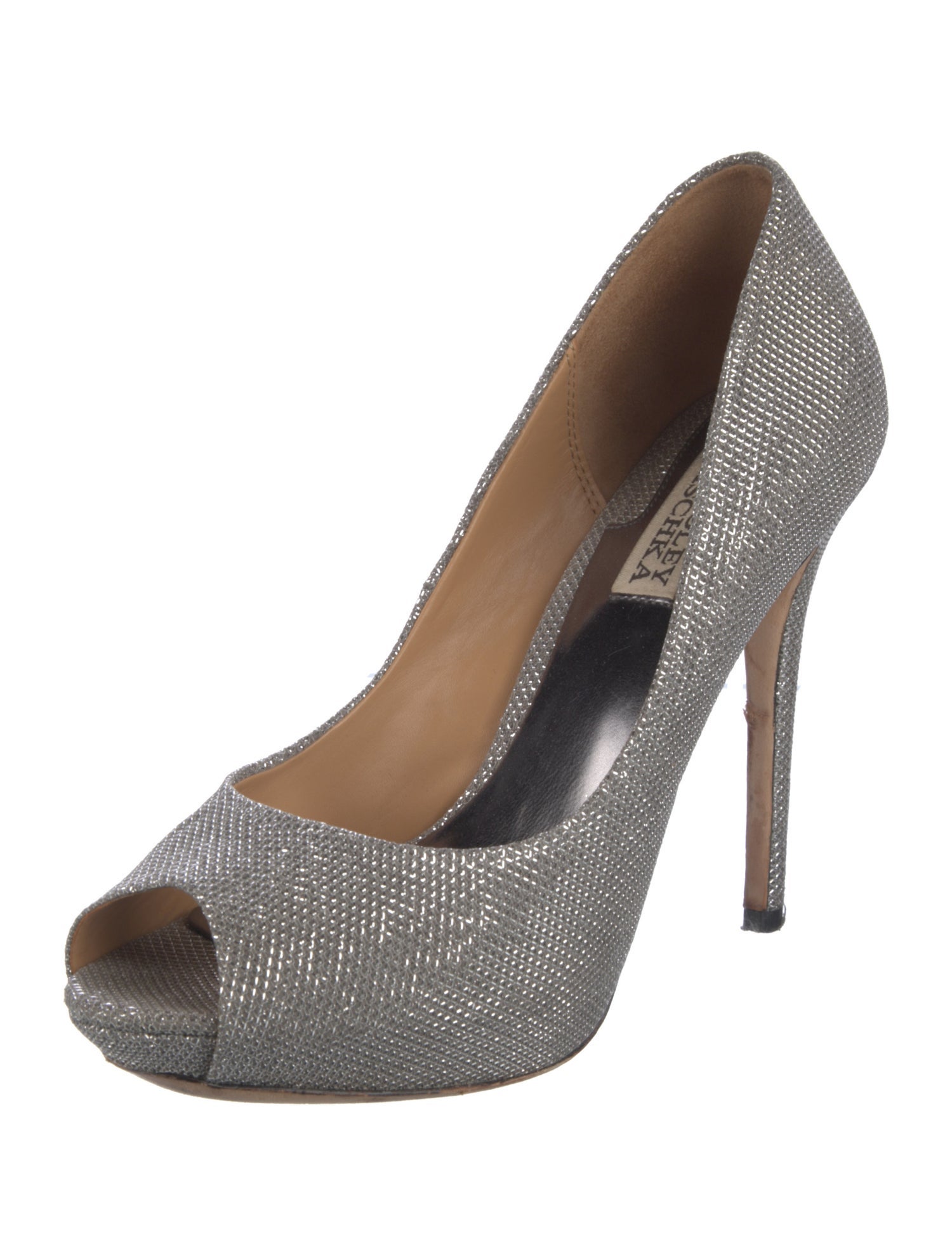 Badgley Mischka Leather Glitter Accents Pumps