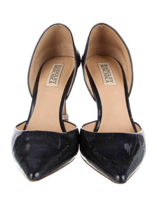 Badgley Mischka Patent Leather Crystal Embellishments D'Orsay Pumps
