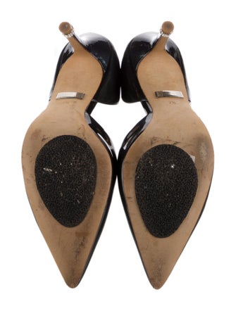 Badgley Mischka Patent Leather Crystal Embellishments D'Orsay Pumps