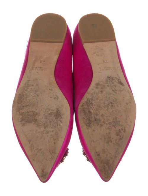 Badgley Mischka Satin Crystal Embellishments Ballet Flats