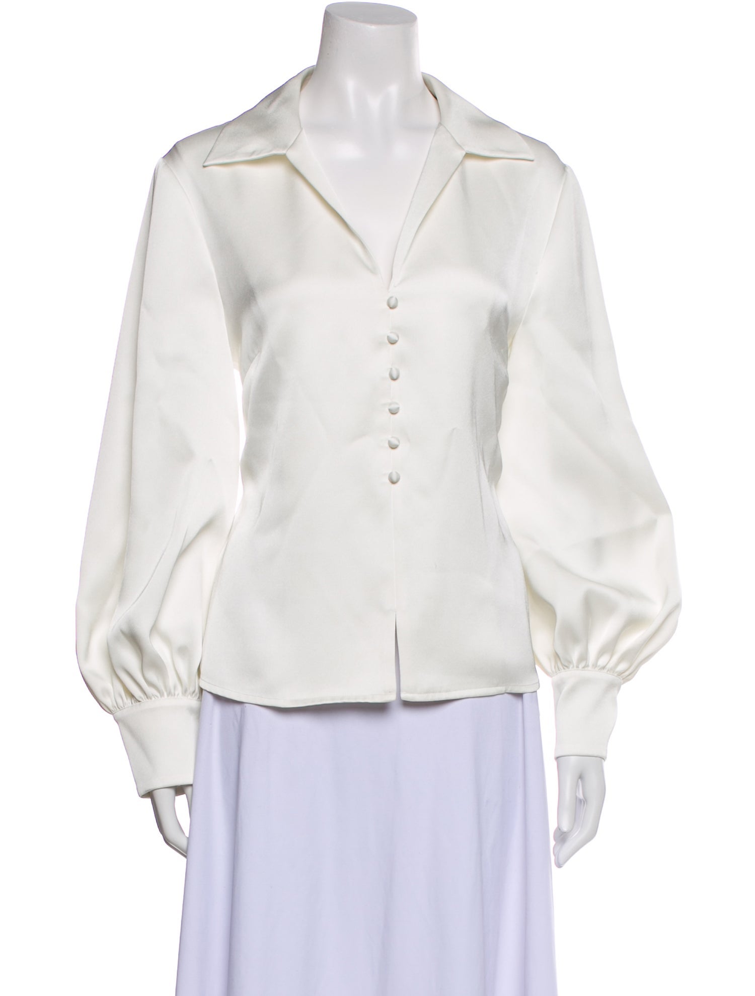 Badgley Mischka V-Neck Long Sleeve Blouse