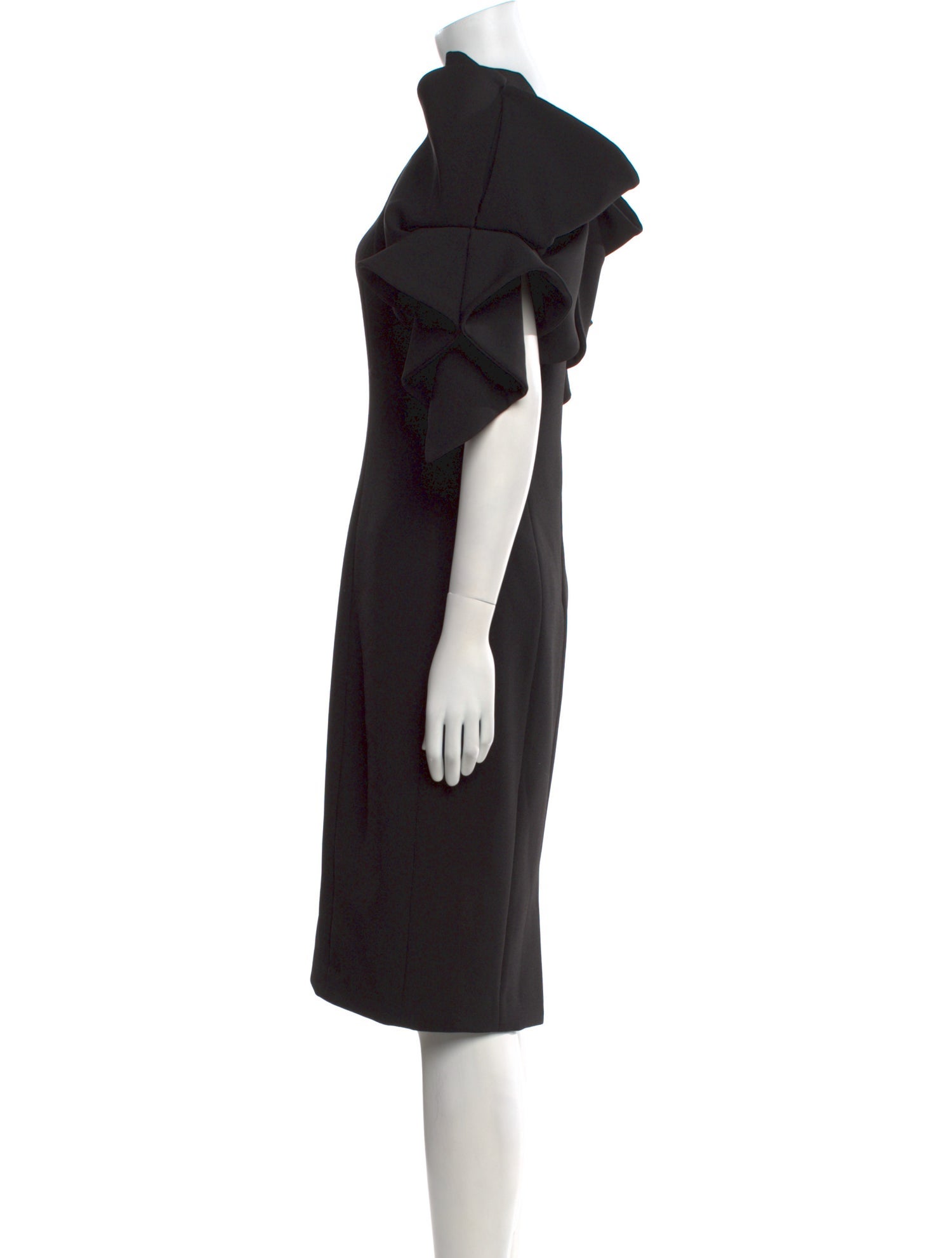 Badgley Mischka Square Neckline Knee-Length Dress