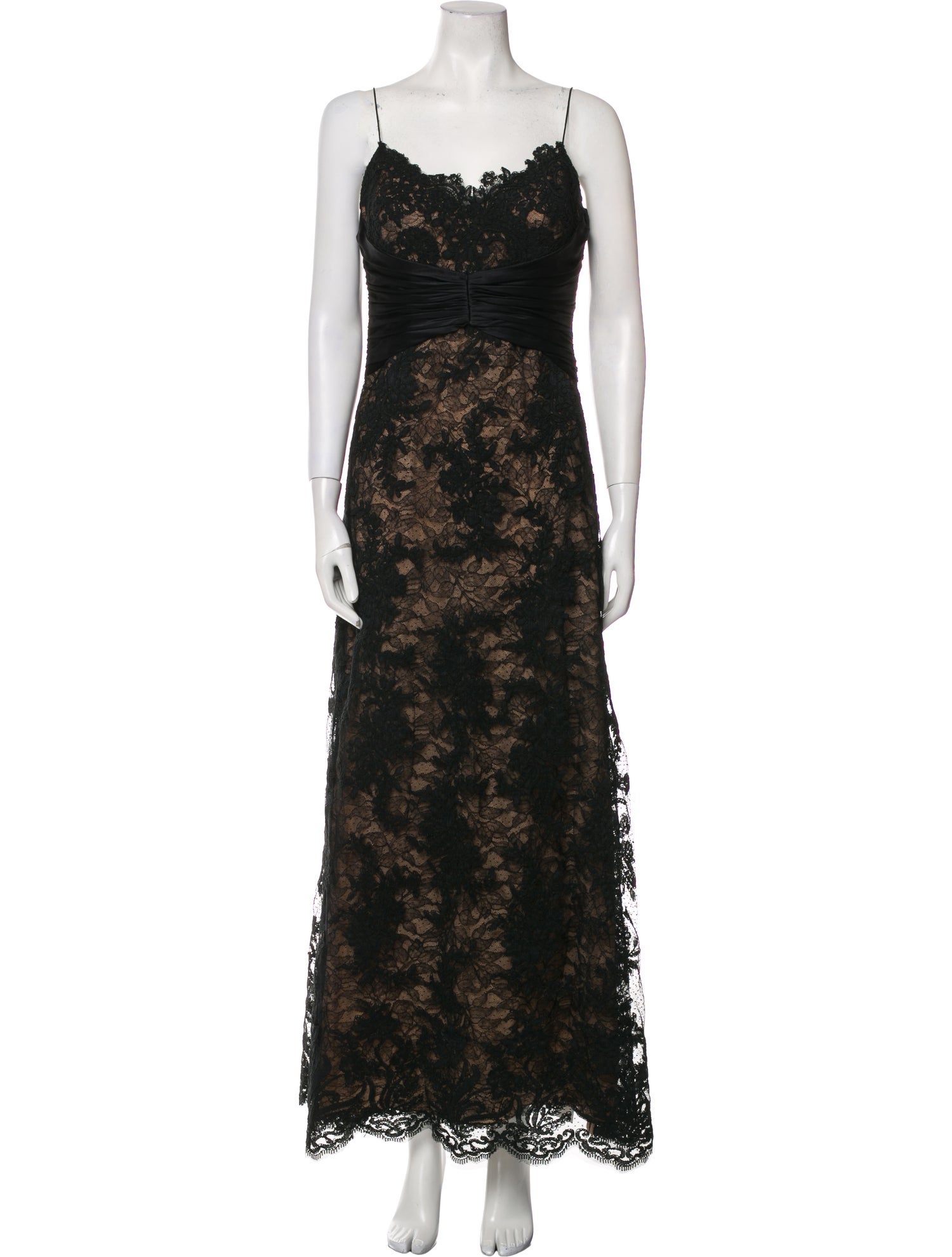 Badgley Mischka Lace Pattern Long Dress