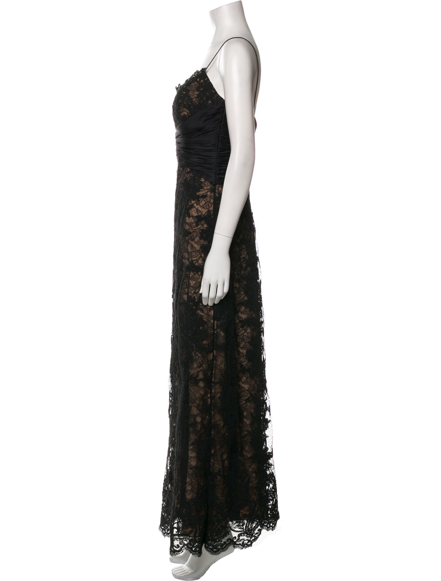 Badgley Mischka Lace Pattern Long Dress