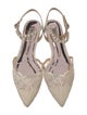 Badgley Mischka Faux Pearl Accents Mesh Flats