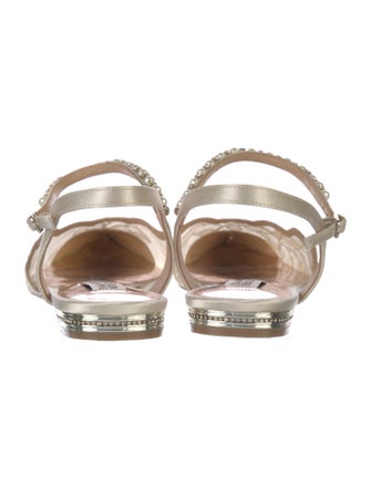 Badgley Mischka Faux Pearl Accents Mesh Flats