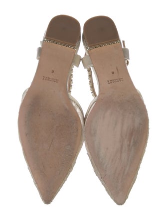 Badgley Mischka Faux Pearl Accents Mesh Flats