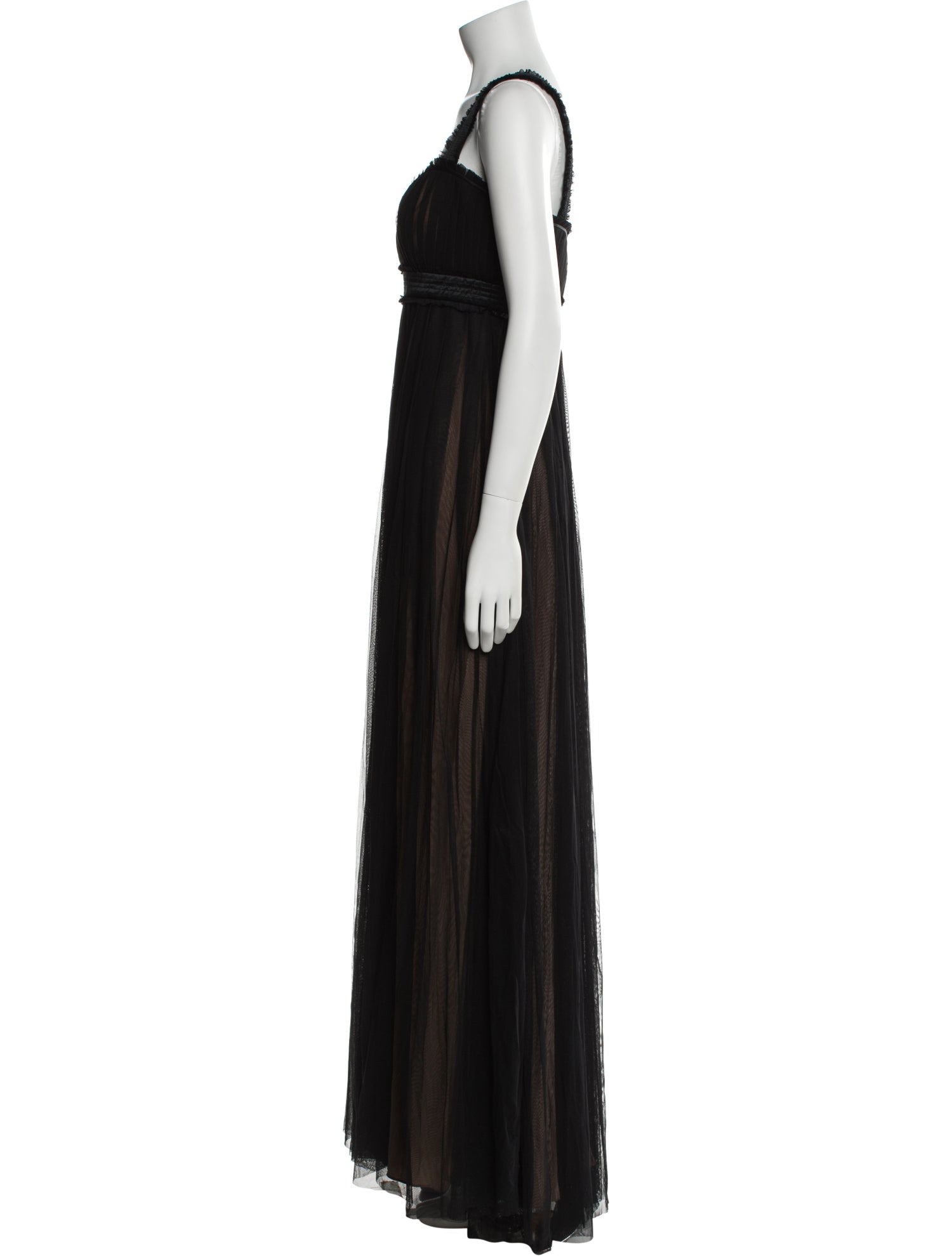 Badgley Mischka Square Neckline Long Dress