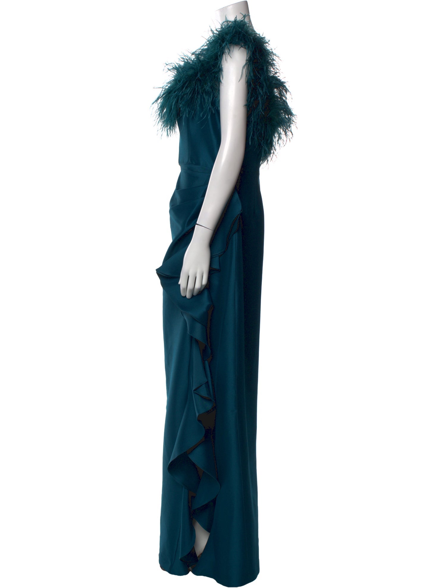 Badgley Mischka Cowl Neck Long Dress