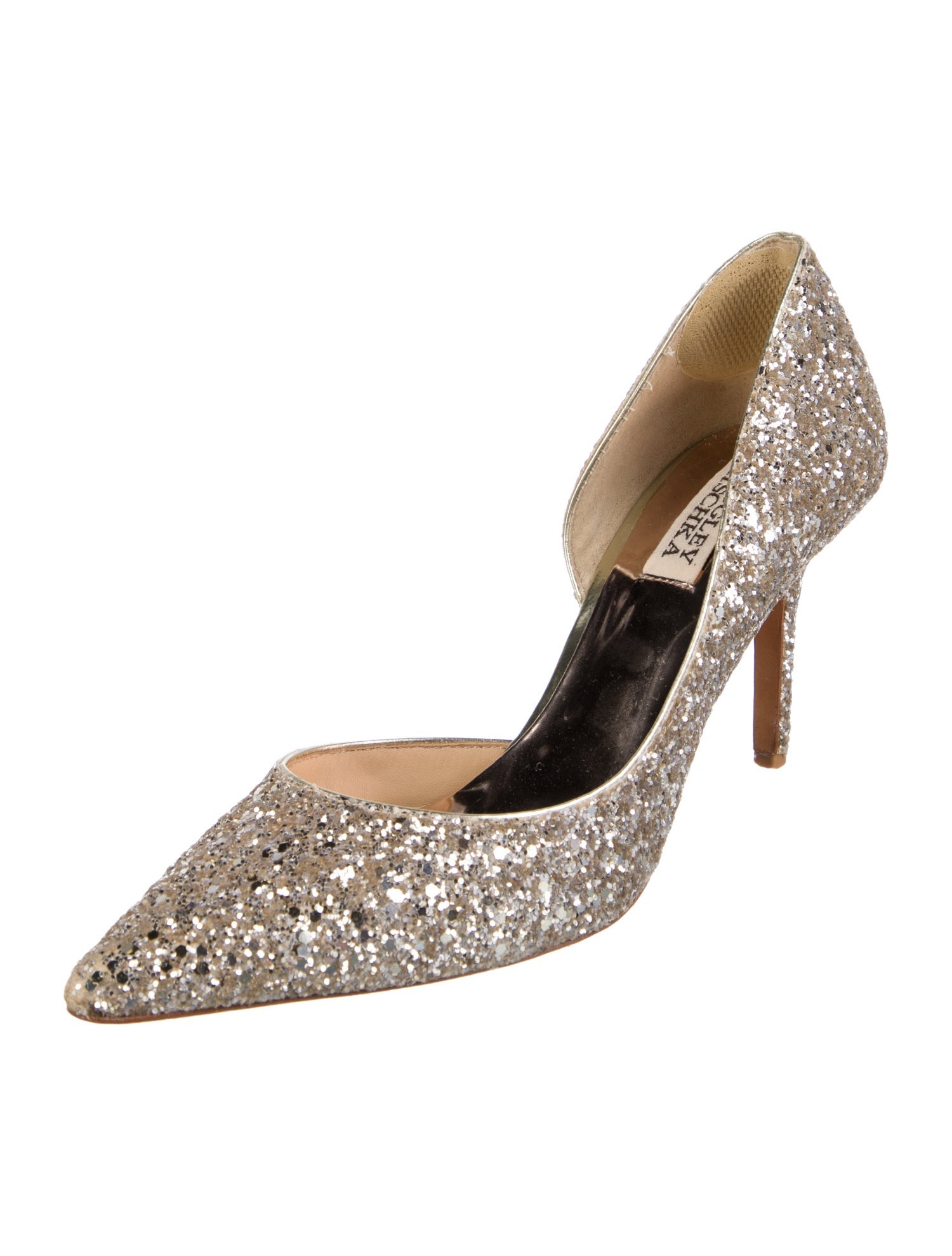 Badgley Mischka Glitter D'Orsay Pumps