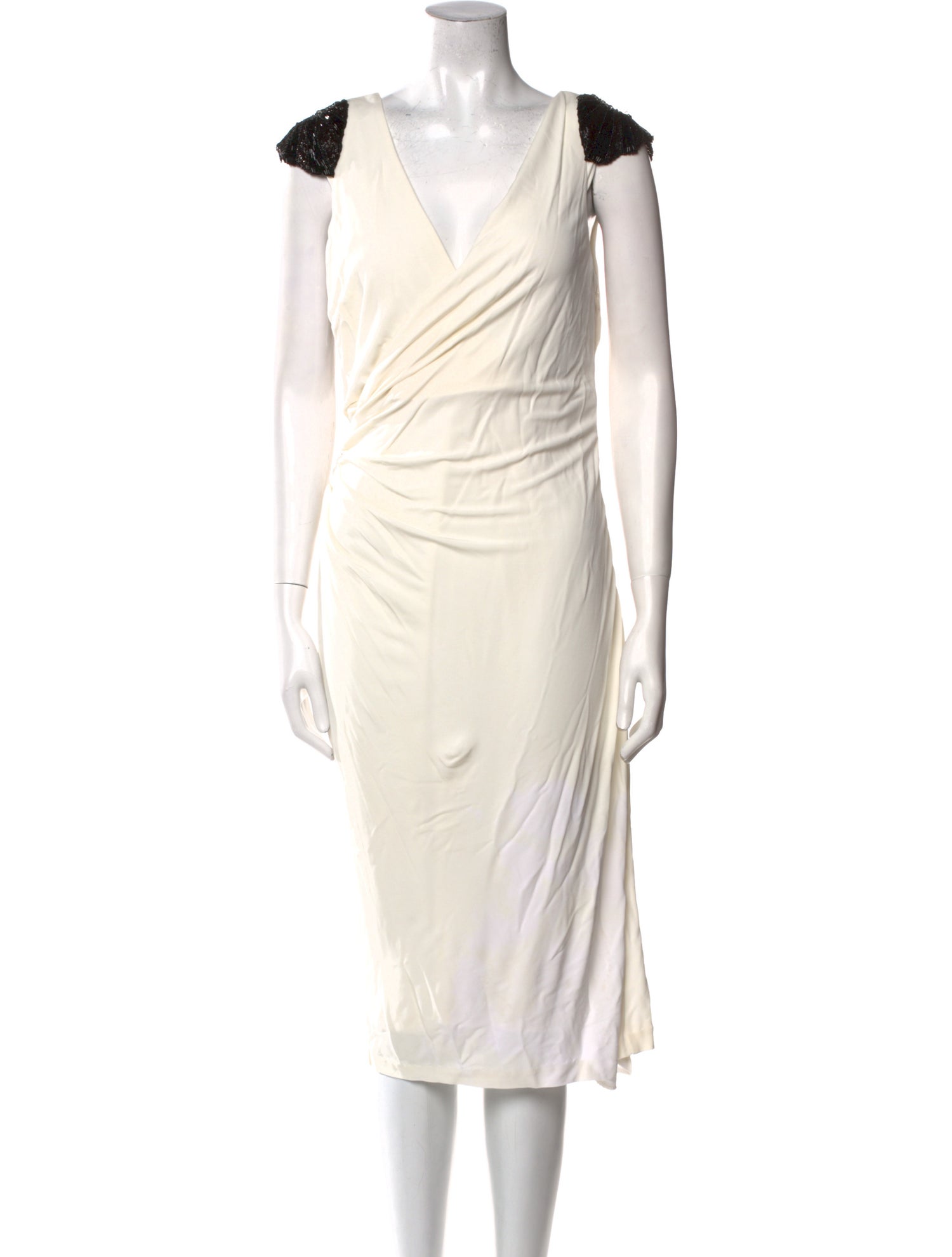 Badgley Mischka V-Neck Midi Length Dress