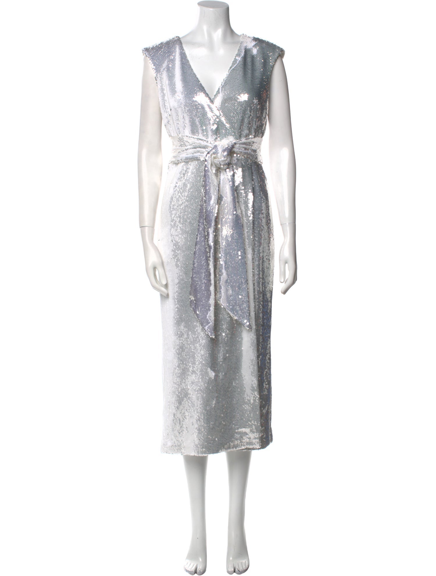 Badgley Mischka V-Neck Long Dress