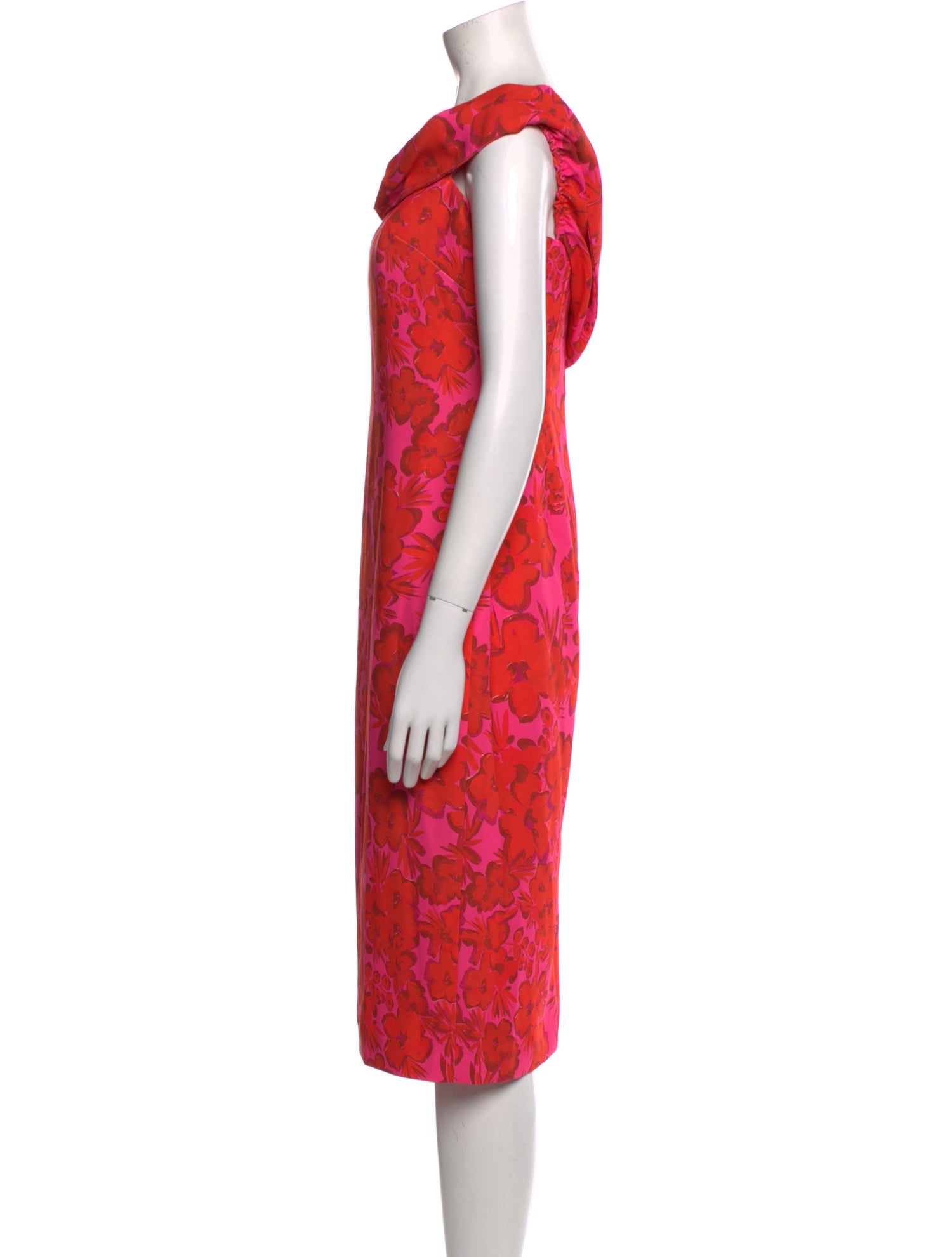 Badgley Mischka Floral Print Midi Length Dress