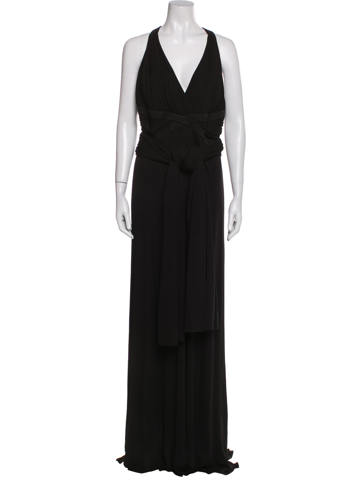 Badgley Mischka V-Neck Long Dress