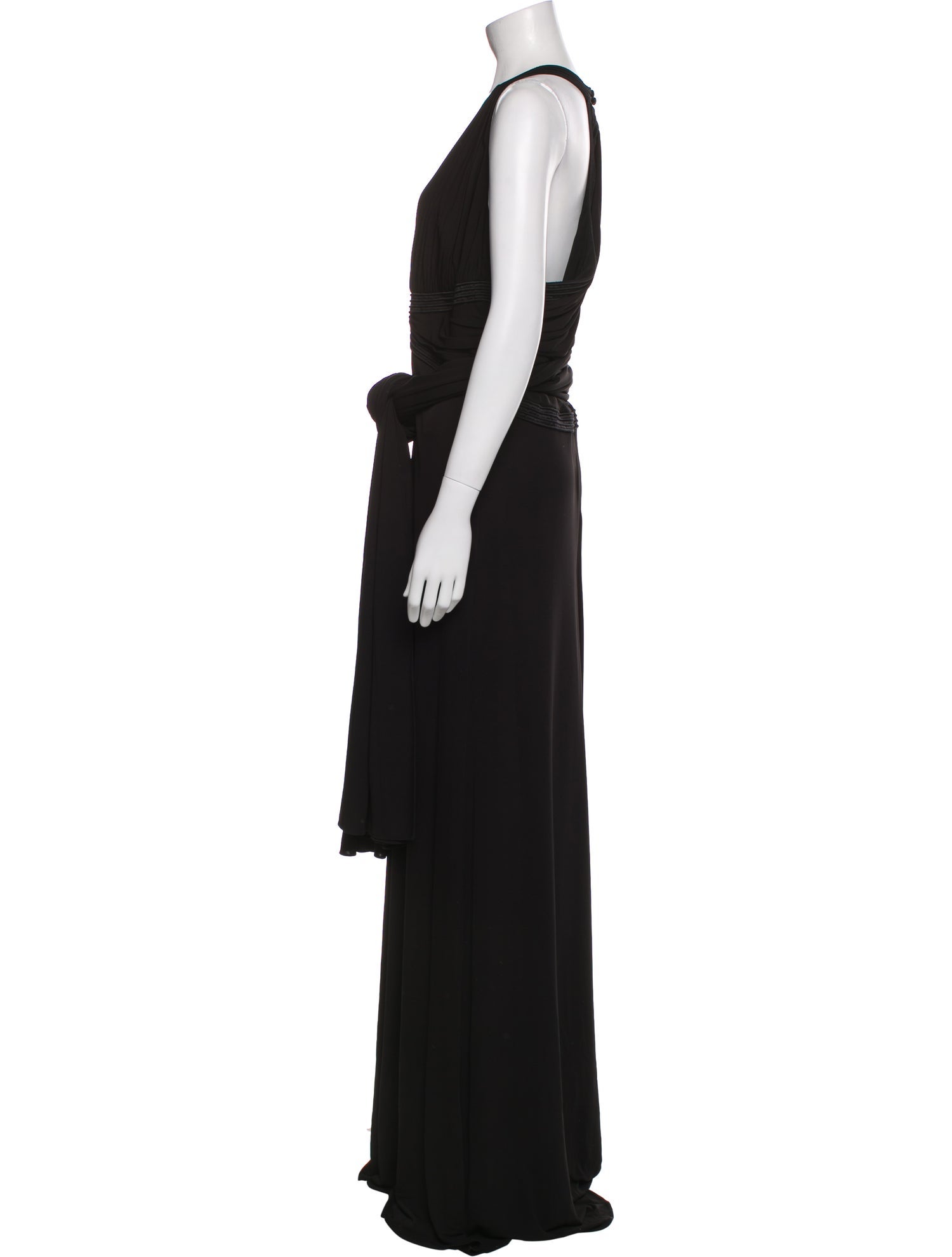 Badgley Mischka V-Neck Long Dress