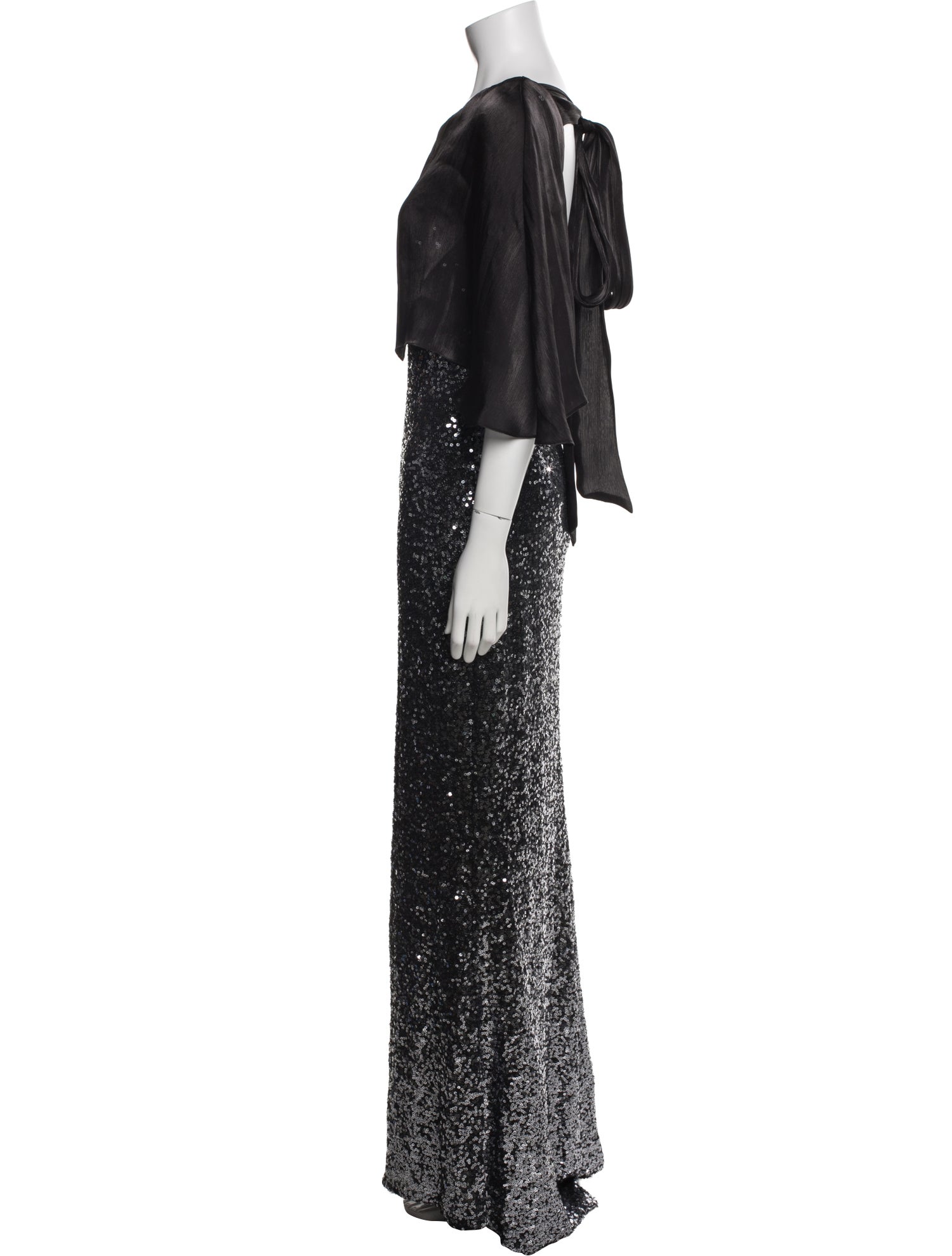 Badgley Mischka Scoop Neck Long Dress