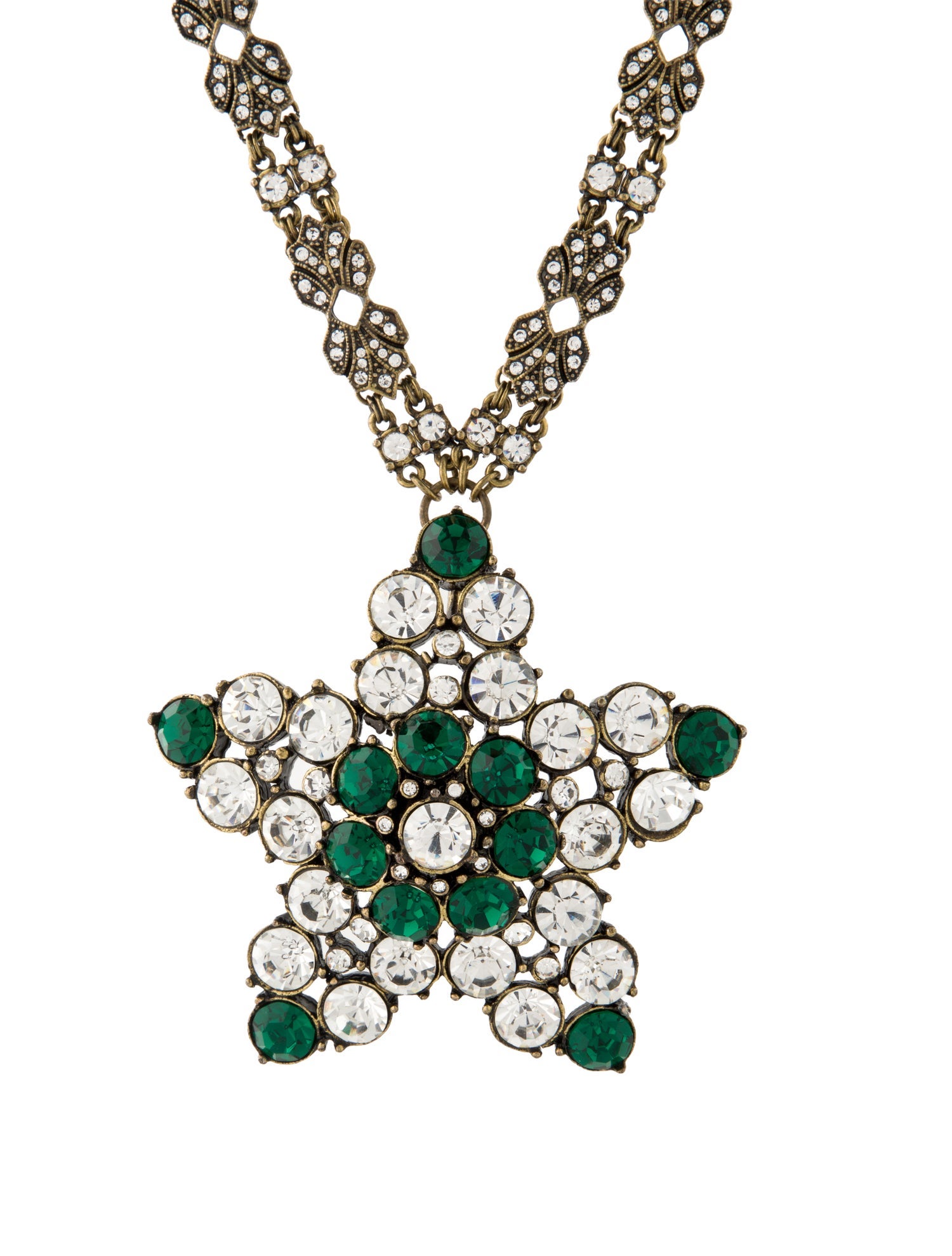 Badgley Mischka Crystal & Bead Star Pendant Necklace