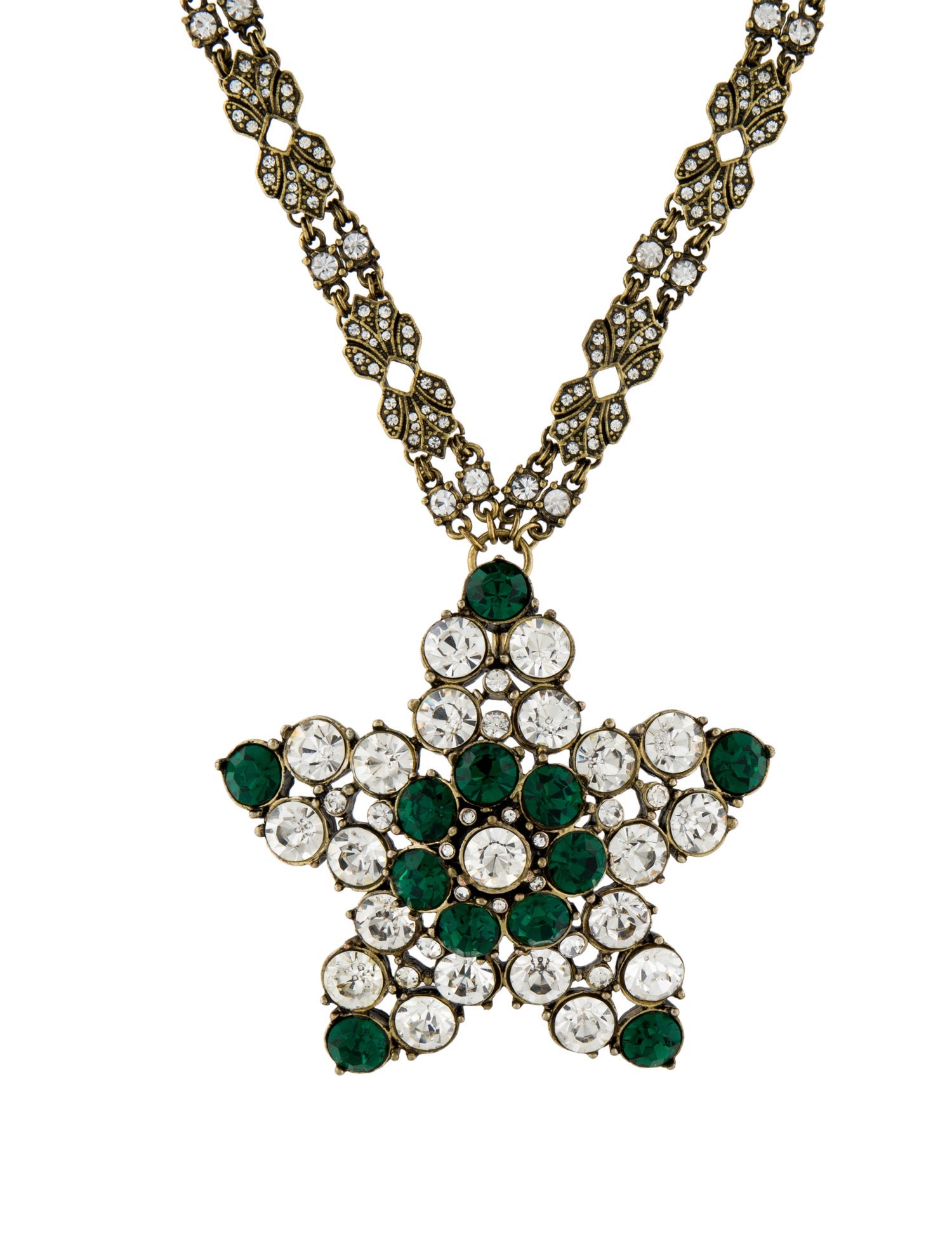 Badgley Mischka Crystal & Bead Star Pendant Necklace