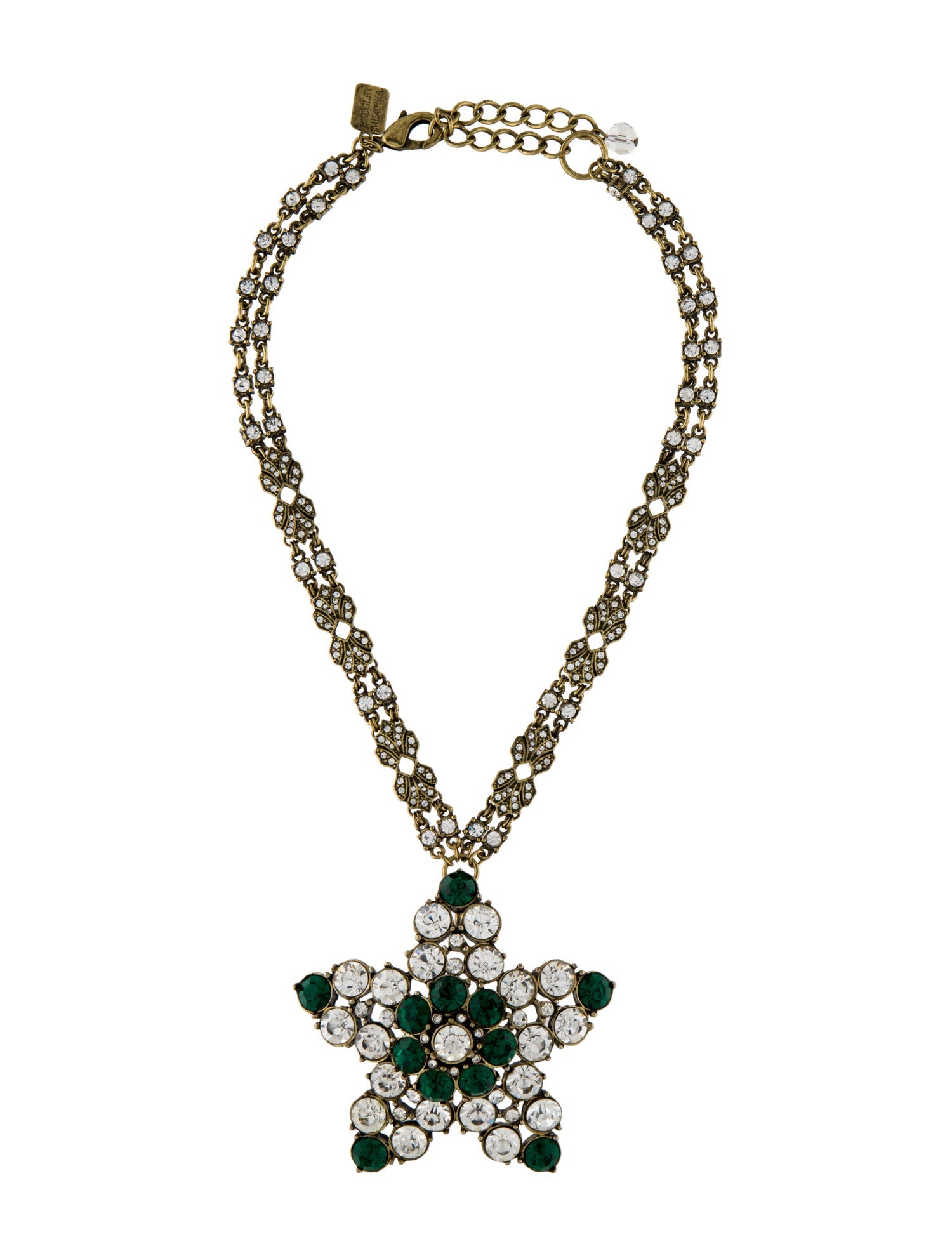 Badgley Mischka Crystal & Bead Star Pendant Necklace