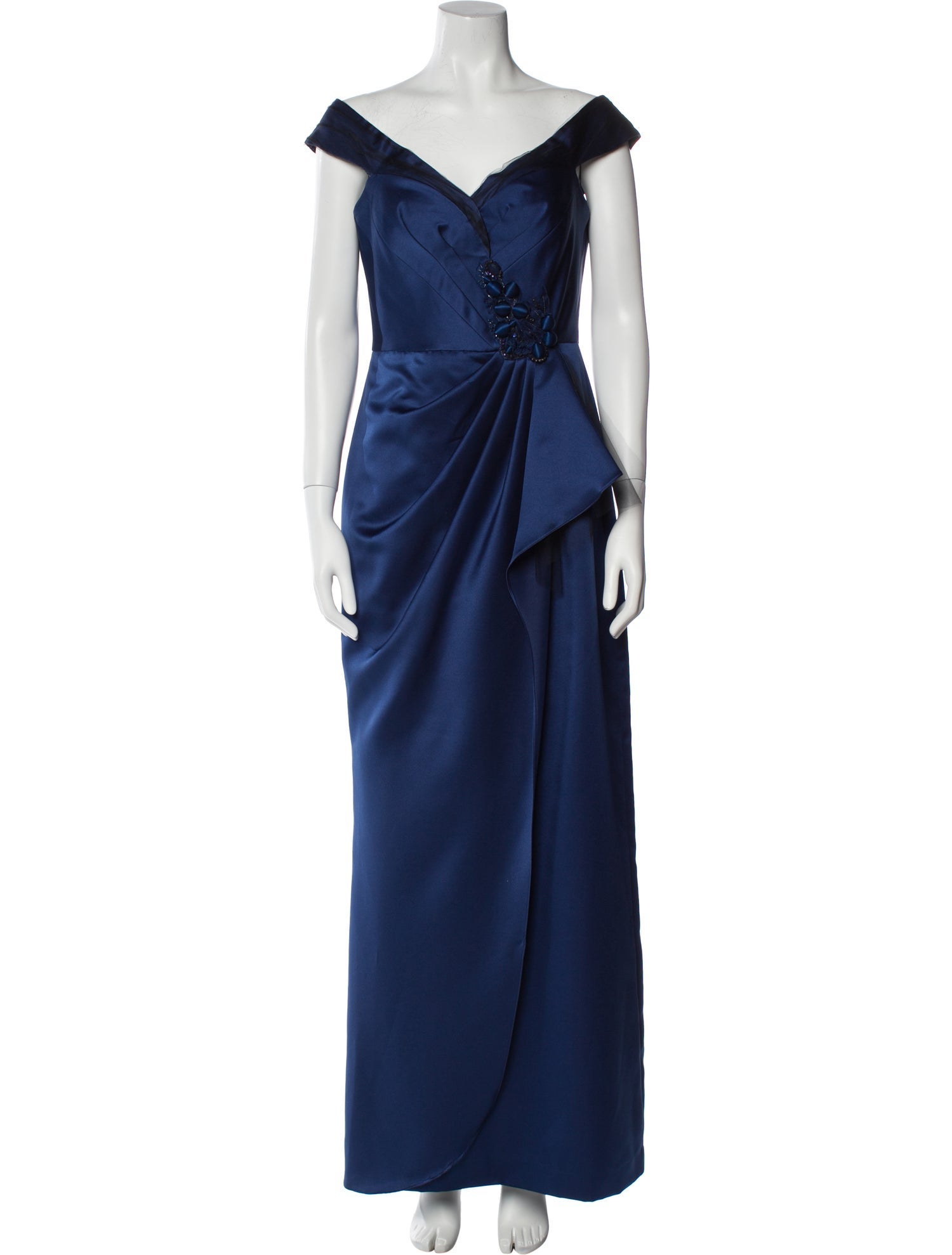 Badgley Mischka V-Neck Long Dress
