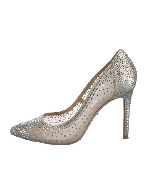 Badgley Mischka Mesh Crystal Embellishments Pumps