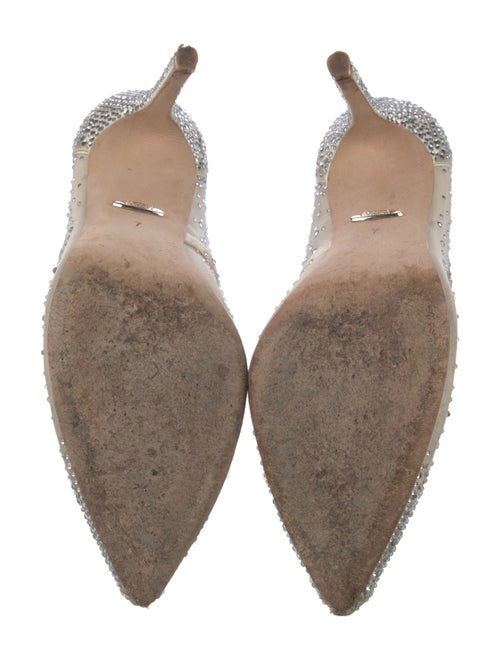 Badgley Mischka Mesh Crystal Embellishments Pumps