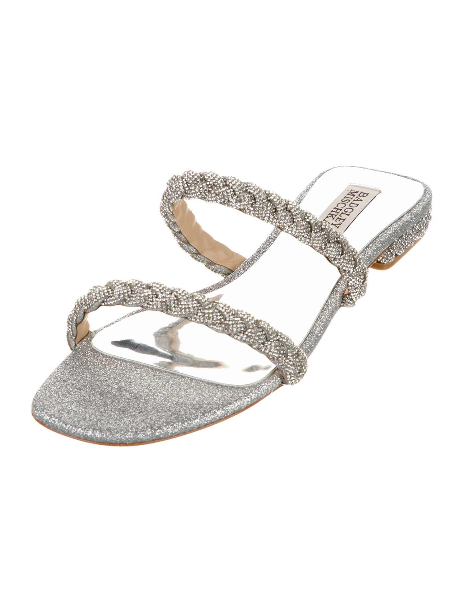 Badgley Mischka Glitter Slides