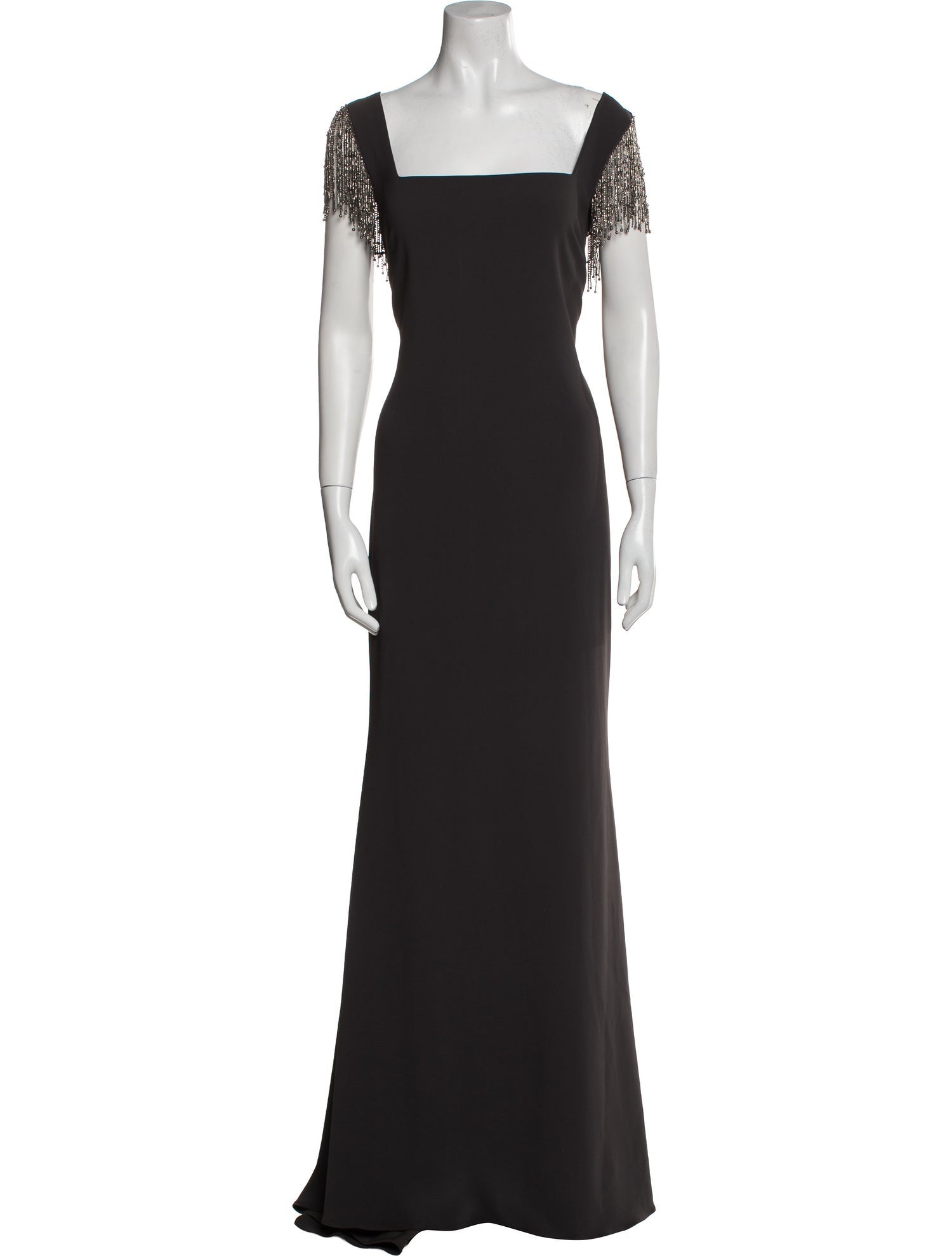 Badgley Mischka Square Neckline Long Dress