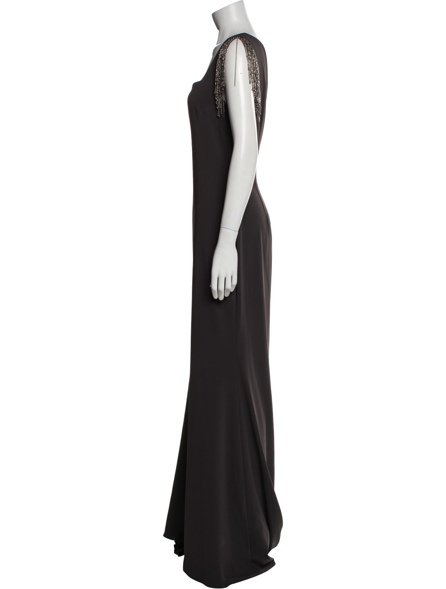 Badgley Mischka Square Neckline Long Dress