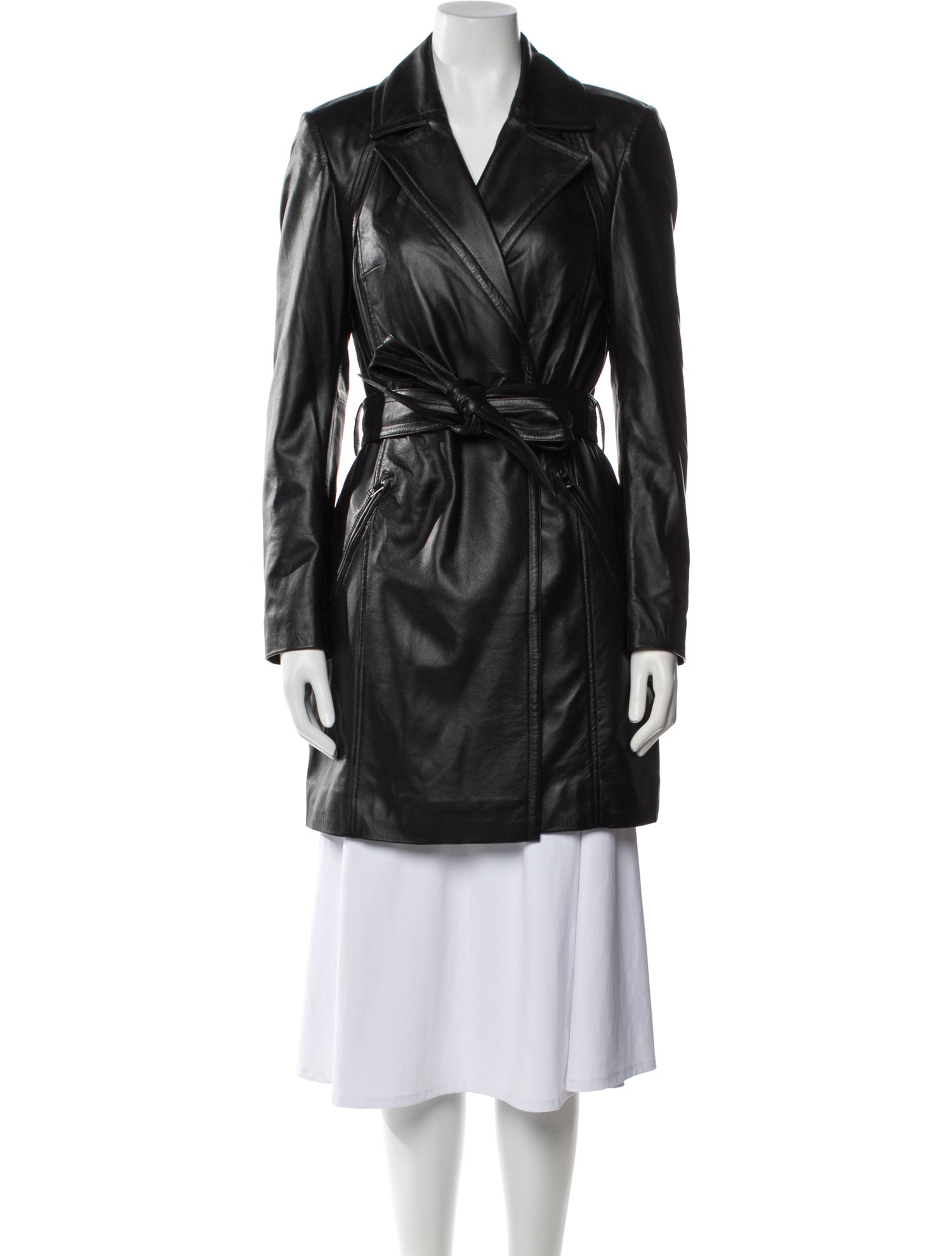 Badgley Mischka Faux Leather Trench Coat