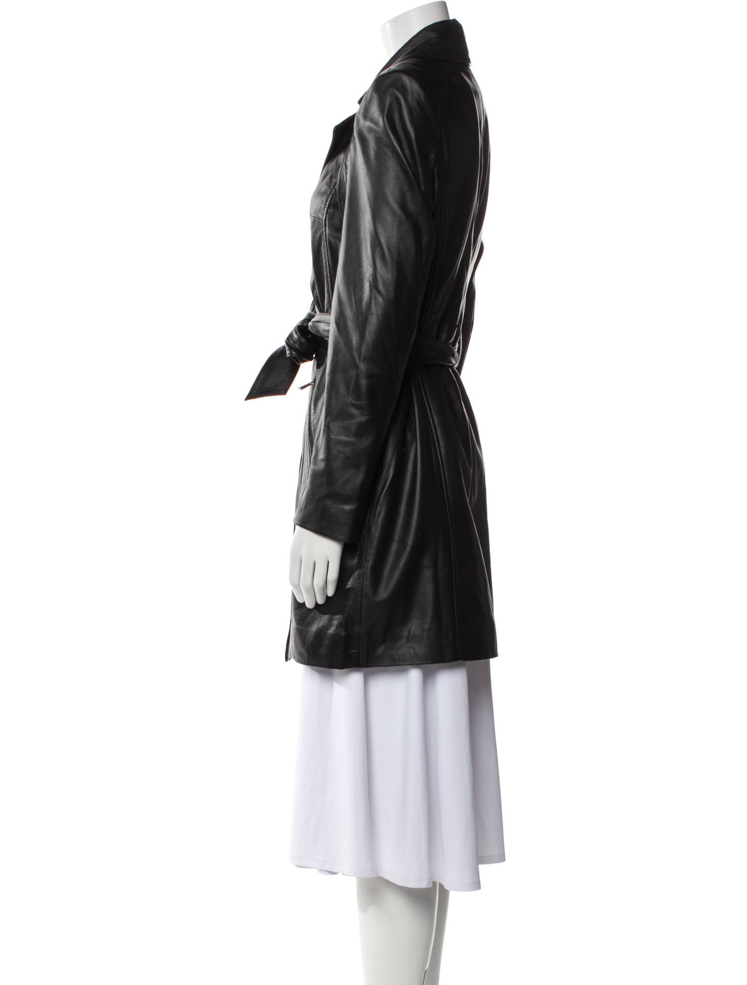 Badgley Mischka Faux Leather Trench Coat