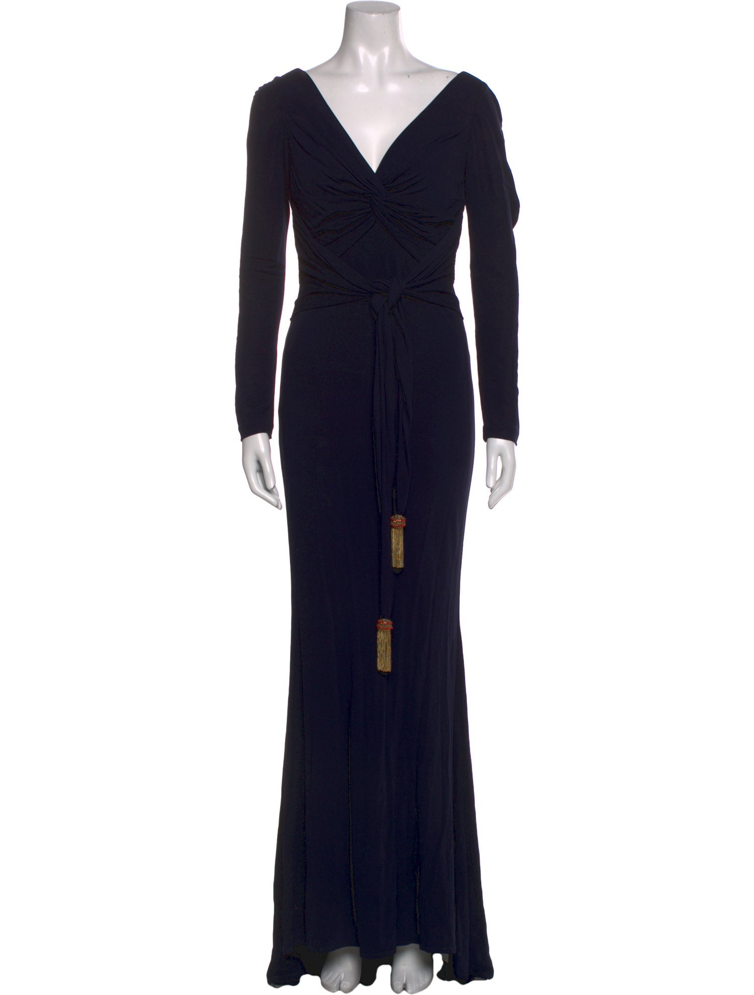 Badgley Mischka V-Neck Long Dress