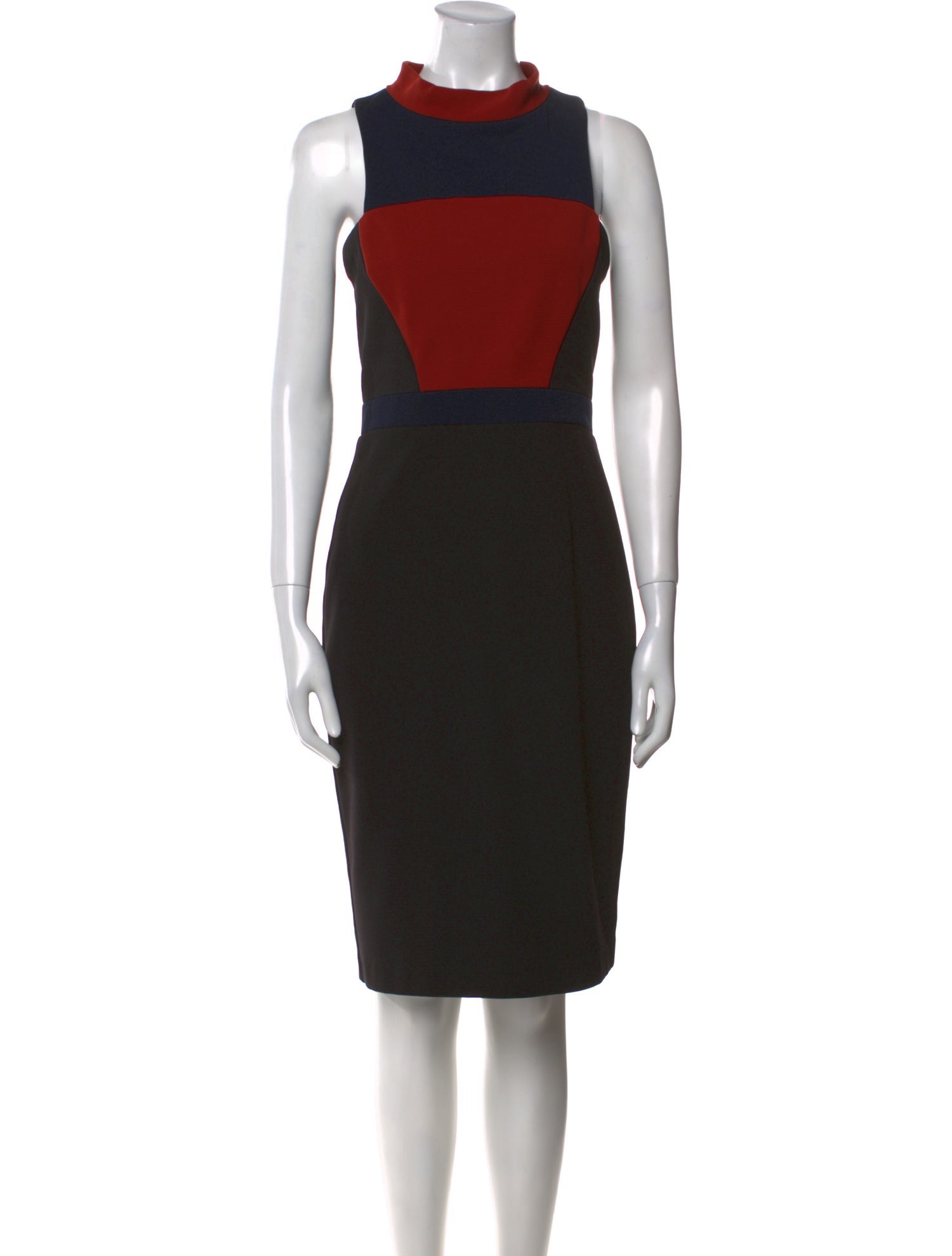 Badgley Mischka Colorblock Pattern Knee-Length Dress