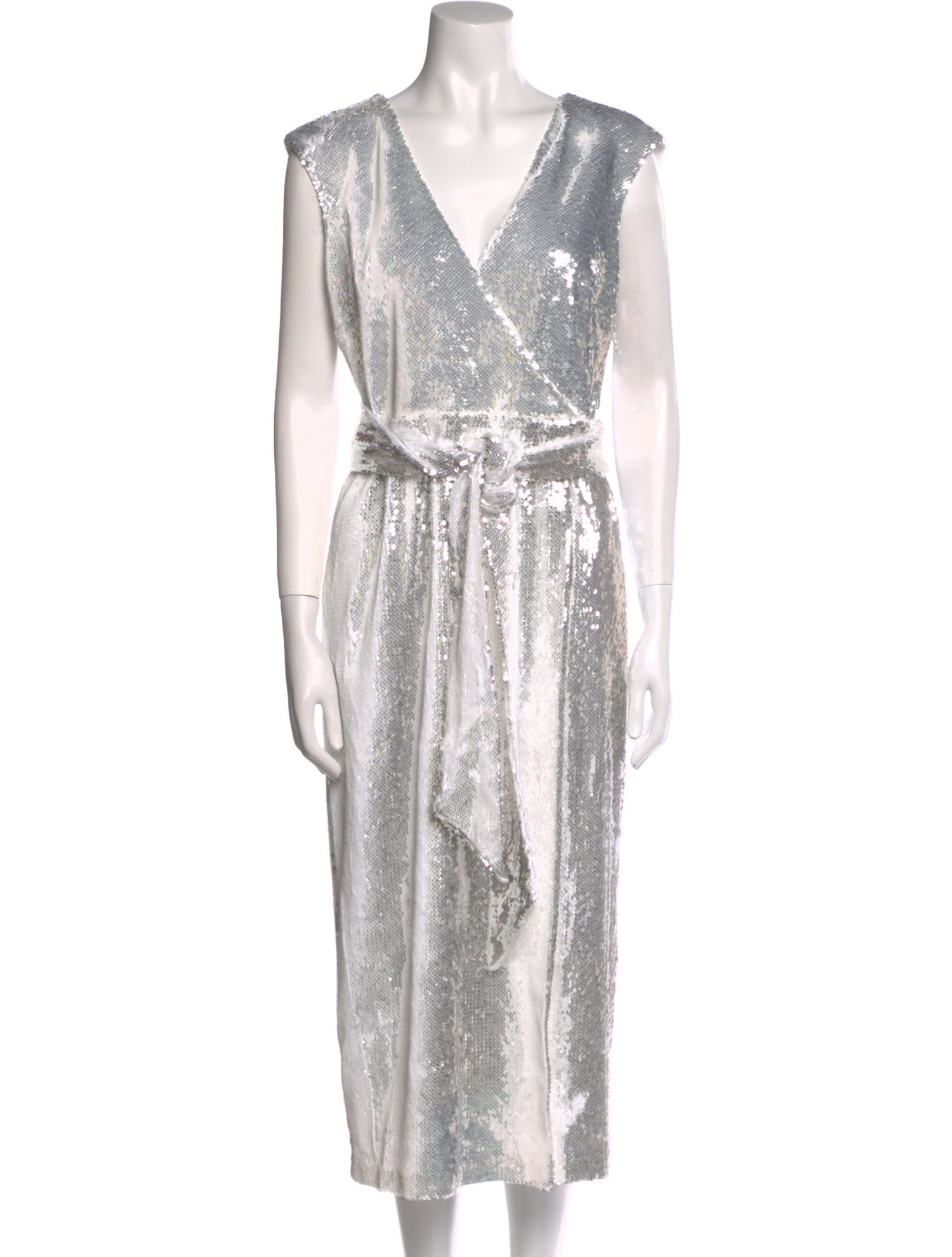 Badgley Mischka V-Neck Midi Length Dress w/ Tags