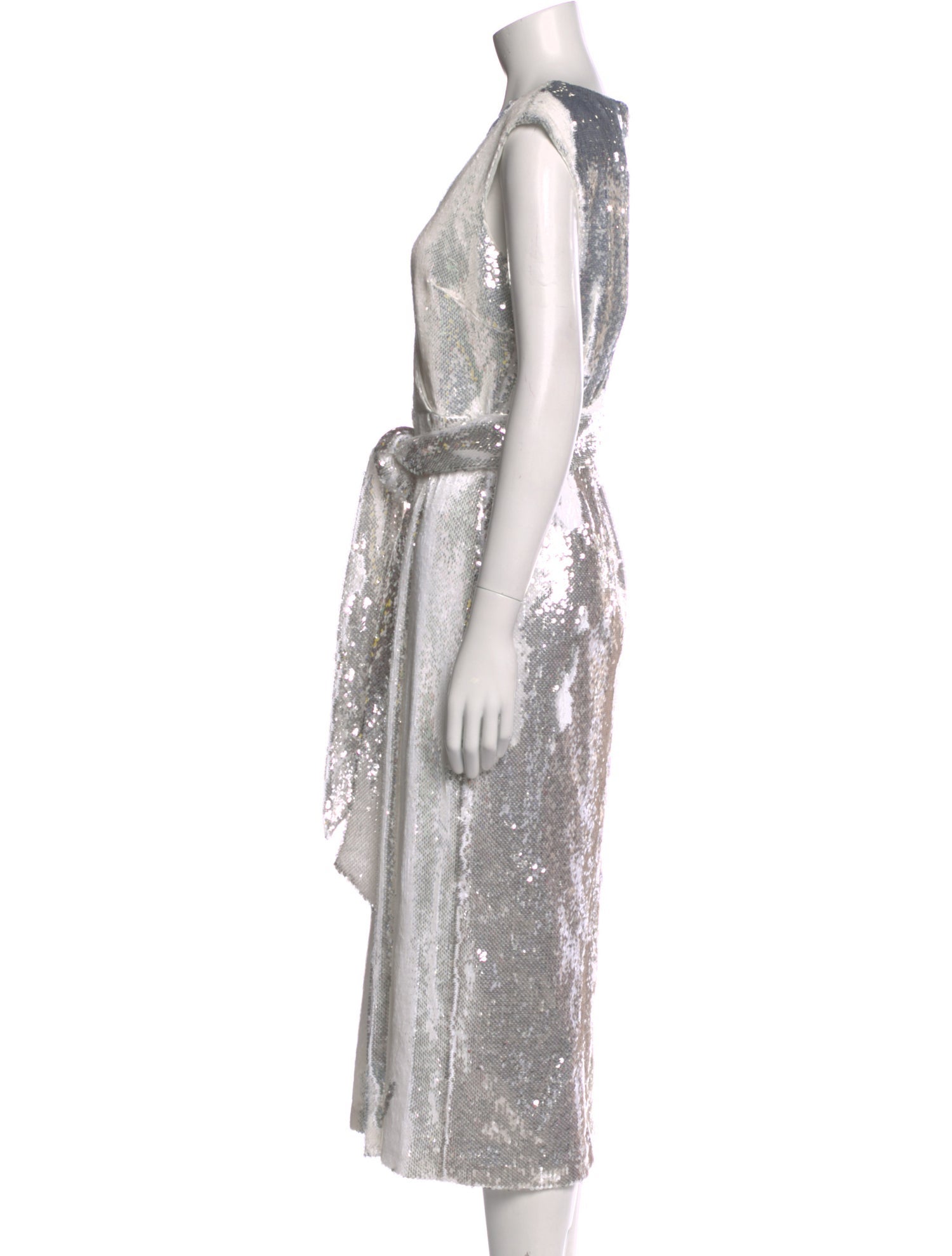 Badgley Mischka V-Neck Midi Length Dress w/ Tags